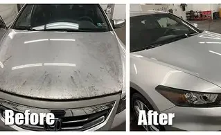 Professional car detailing interior cleaning transformation