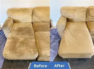 Upholstery furniture cleaning before and after transformation